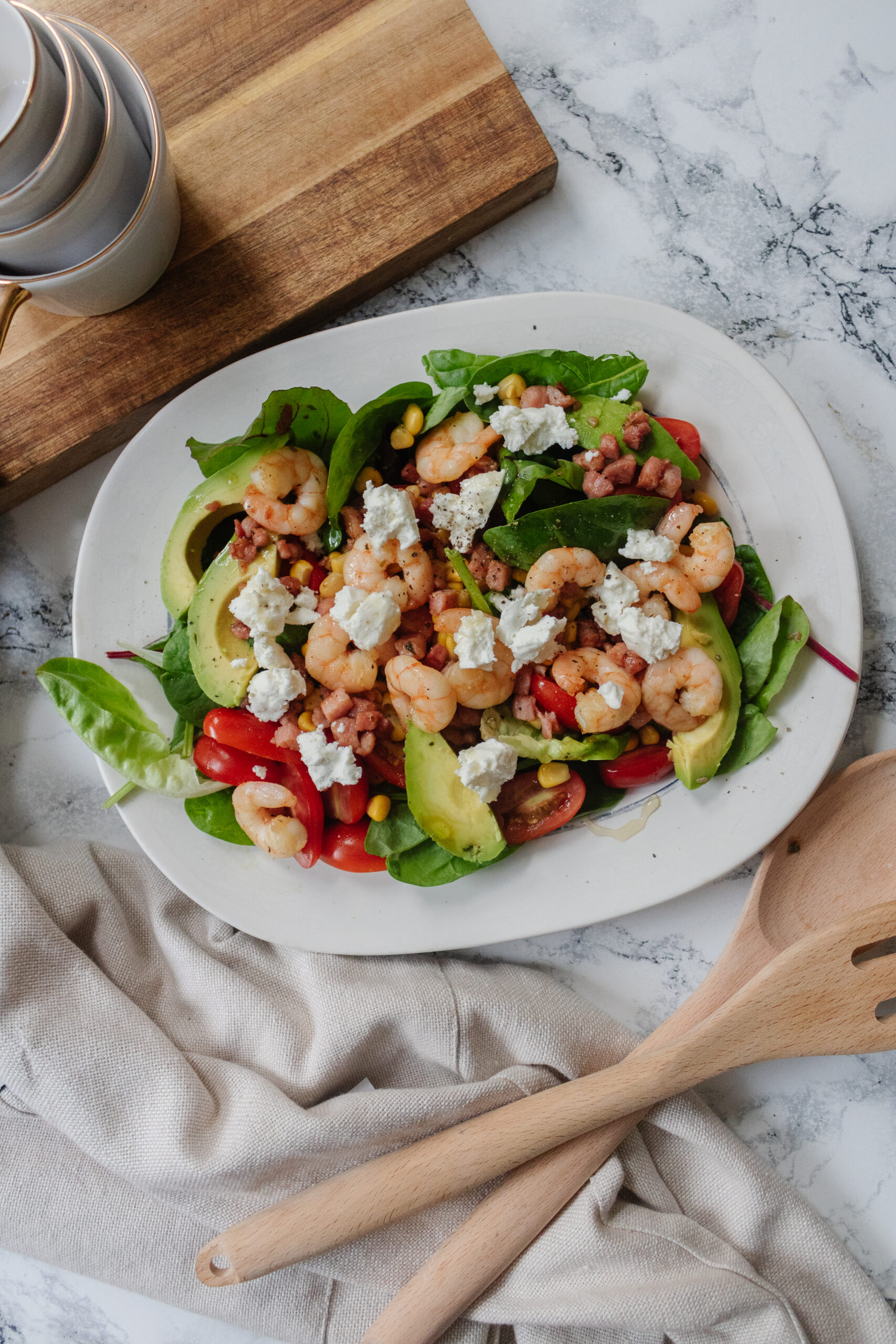 Honey Garlic Prawn and Bacon Salad