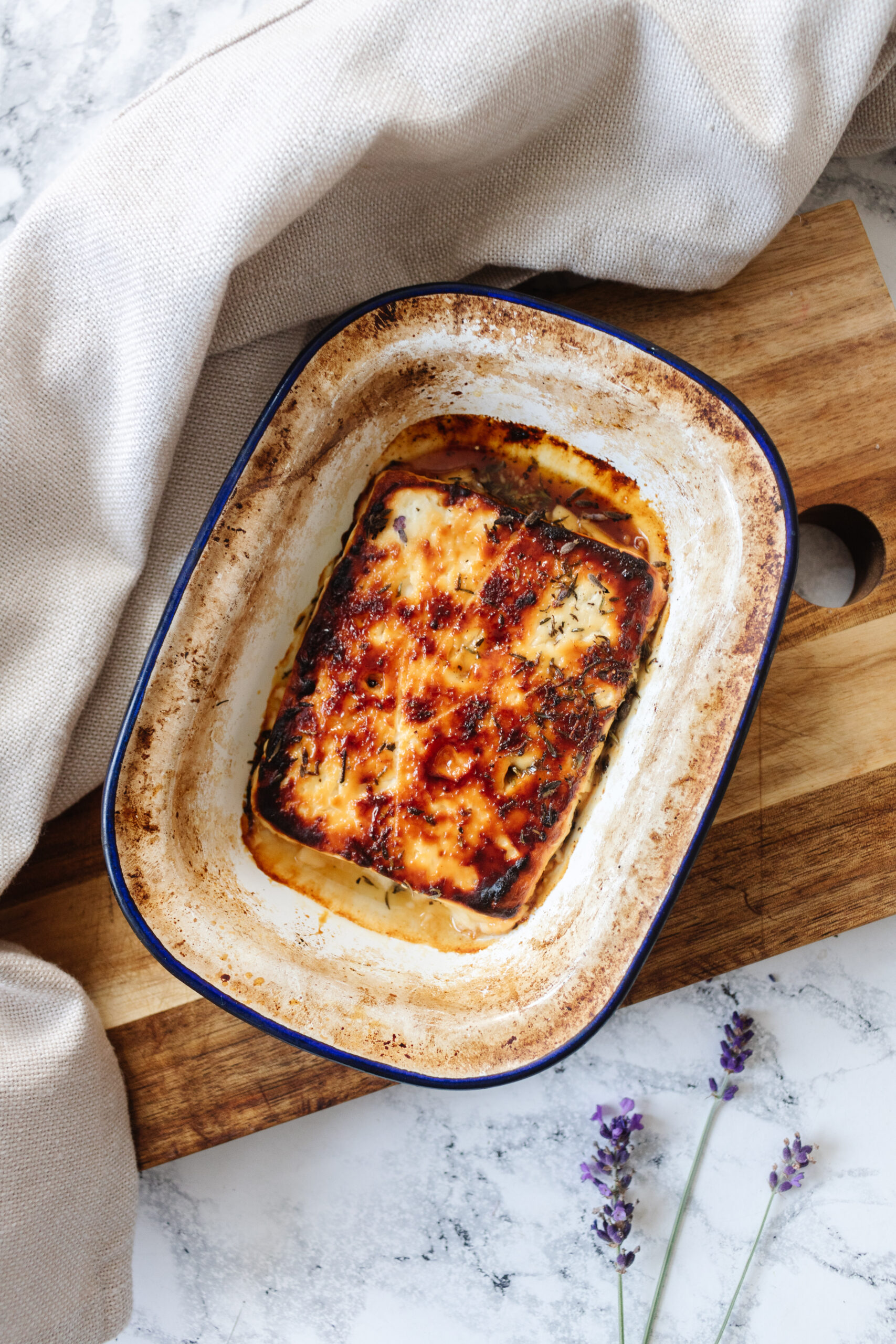 Honey Baked Feta with Lavender & Thyme