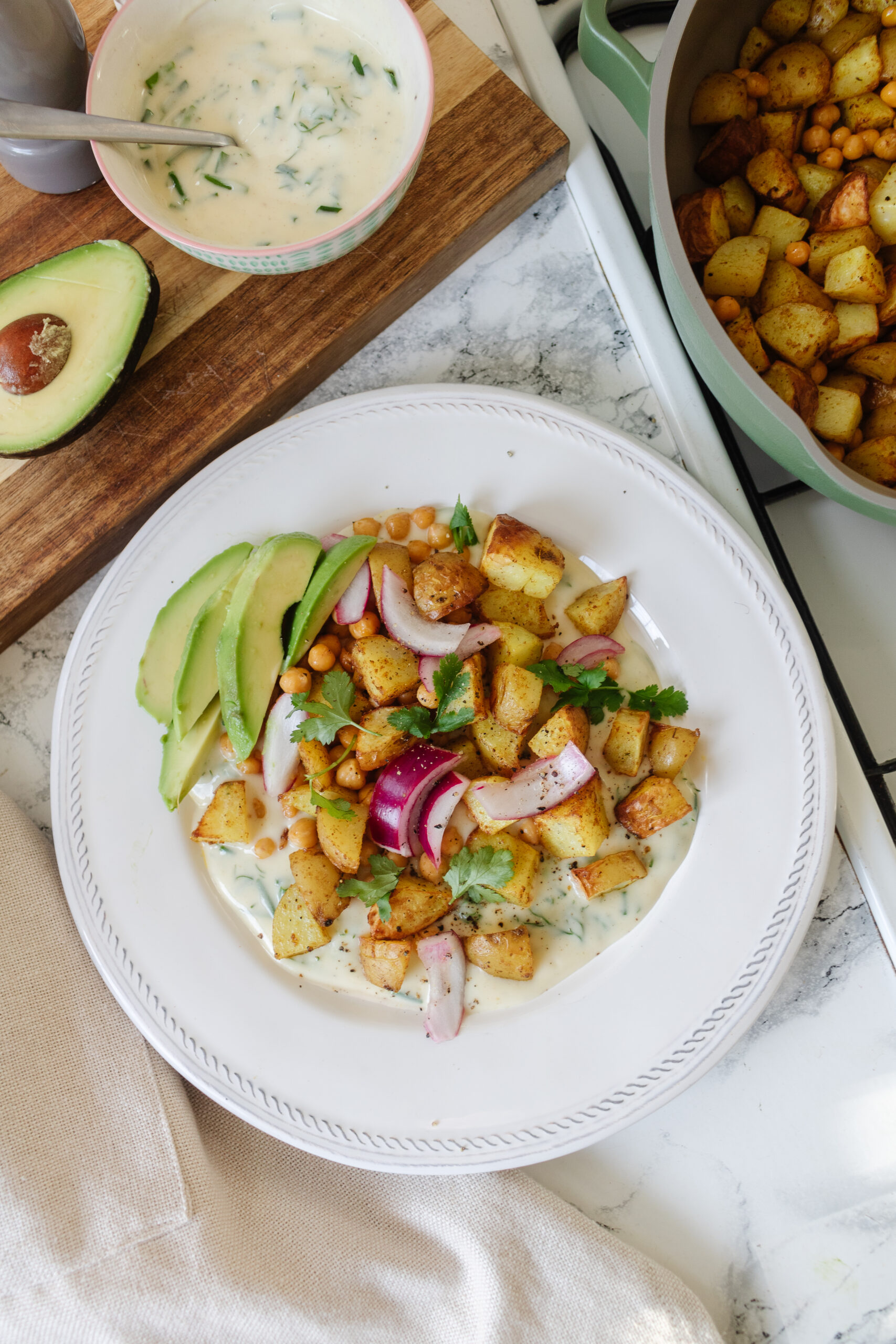 Vegan Southern-Fried Potato & Chickpea Hash