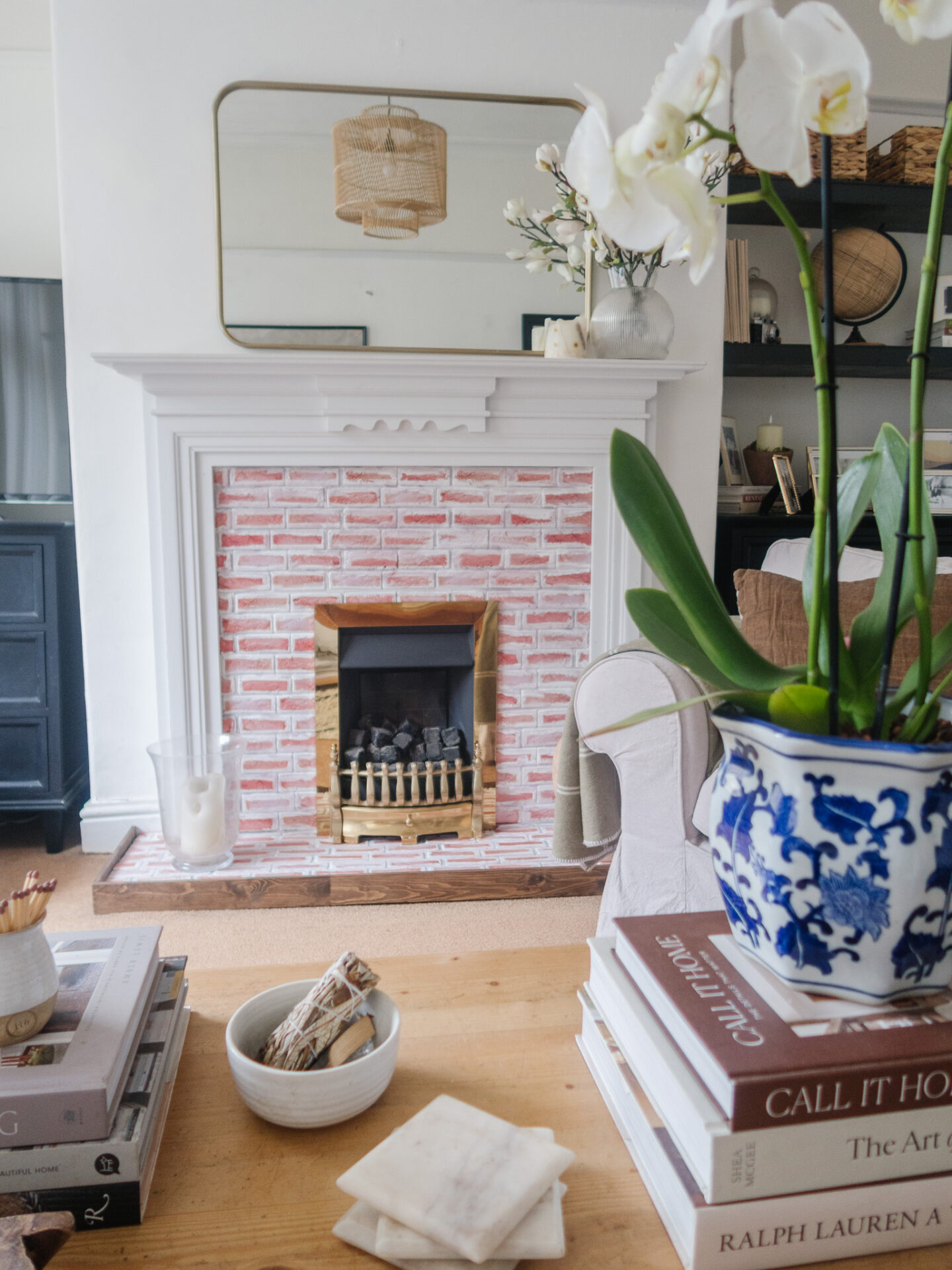 DIY Renter Friendly Fireplace Makeover - An Edited Lifestyle